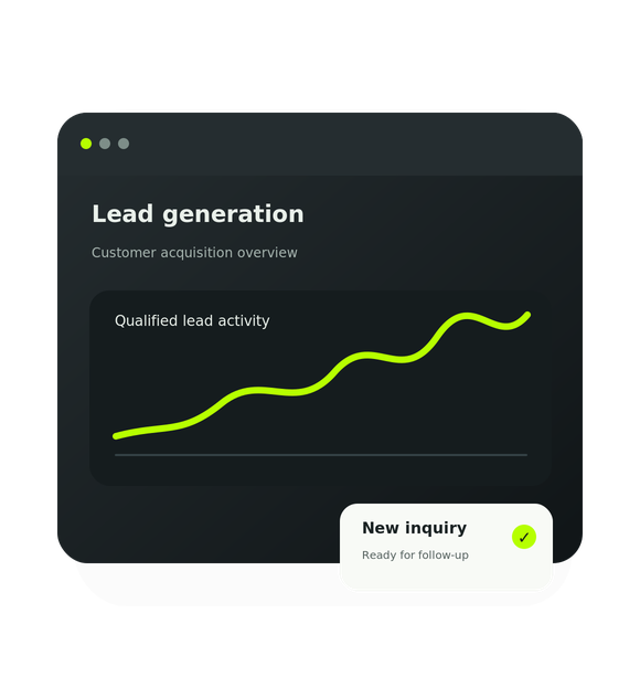 Lead generation UI card